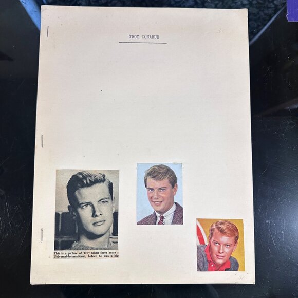 Other - Vintage 1960s Troy Donahue Fan Biography With Magazine Clippings